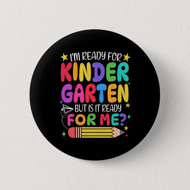 First Day Of Kindergarten Girls Boys First Day Of  6 Cm Round Badge (Front)