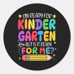 First Day Of Kindergarten Girls Boys First Day Of Classic Round Sticker