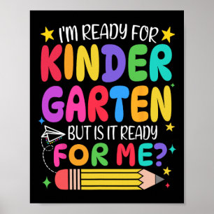 First Day Of Kindergarten Girls Boys First Day Of  Poster