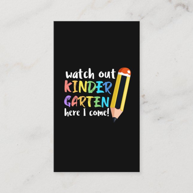 First Day of Kindergarten Kids Education Children Business Card (Front)