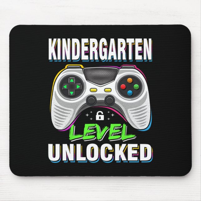 First Day of Kindergarten Level Unlocked Back To S Mouse Mat (Front)