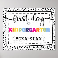 first day of kindergarten photo prop sign