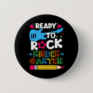 First Day Of Kindergarten Ready To Rock Kindergart 6 Cm Round Badge
