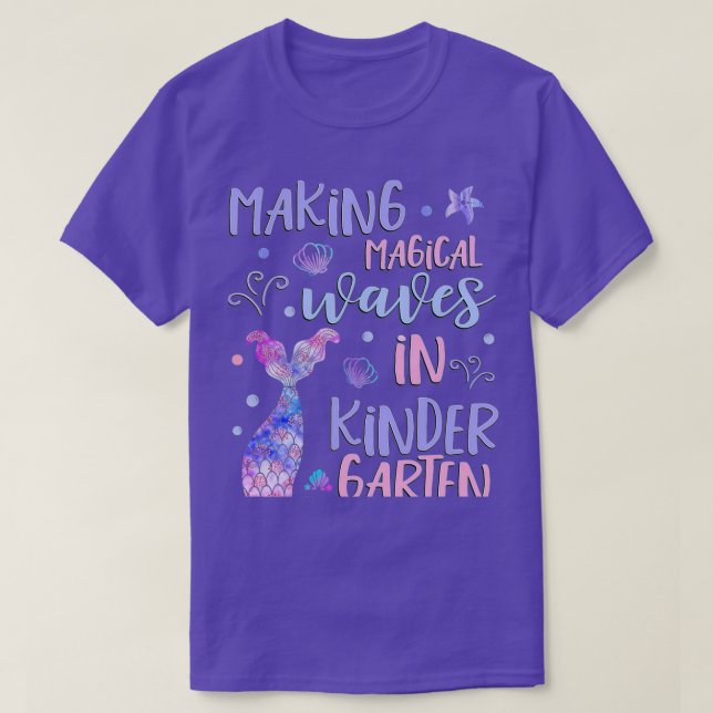First Day of Kindergarten Shirt for Girls Cute Mer (Design Front)