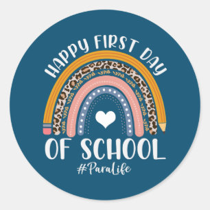 First Day Of Para Life Back To School Leopard Classic Round Sticker