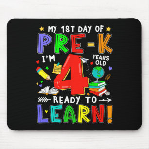 First Day Of Pre-k 4 Years Old Ready To Learn Boy Mouse Mat