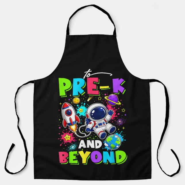First Day of Pre-K Astronaut Space Back to School Apron (Front)
