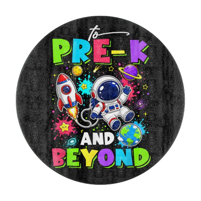 First Day of Pre-K Astronaut Space Back to School Cutting Board (Front)