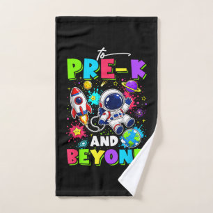 First Day of Pre-K Astronaut Space Back to School Hand Towel