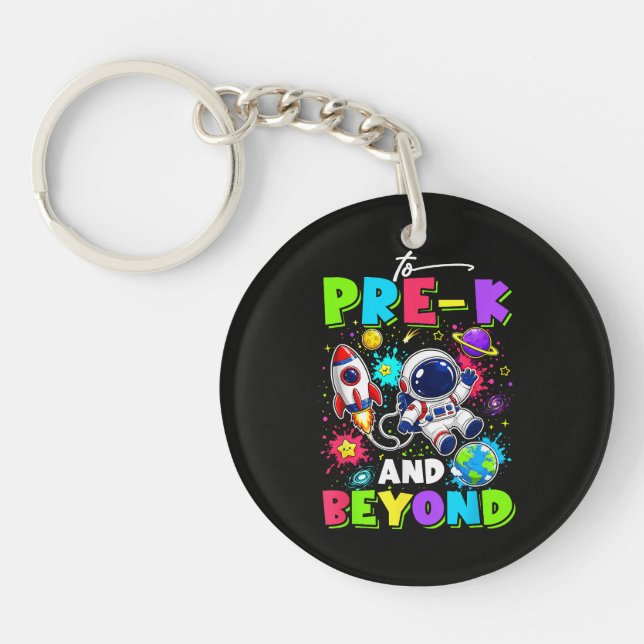 First Day of Pre-K Astronaut Space Back to School Key Ring (Front)