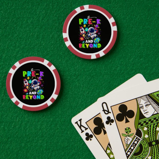 First Day of Pre-K Astronaut Space Back to School Poker Chips (Poker Table (Double))