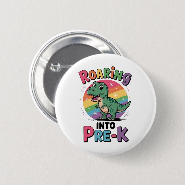 First Day of Pre-K Back to School  6 Cm Round Badge (Front & Back)