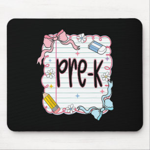 First Day Of Pre-k Coquette Bow For Teacher Mouse Mat
