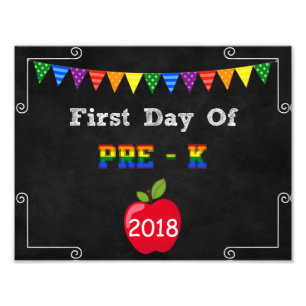 First Day of Pre-K Editable Sign