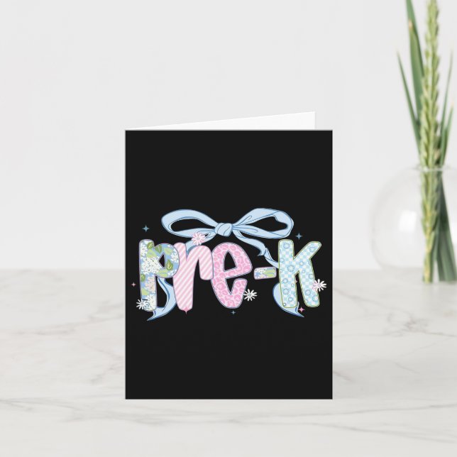 First Day Of Pre-k Floral Bundle For Teacher 2  Card (Front)