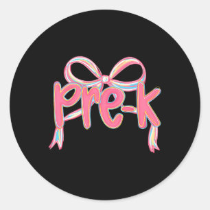 First Day Of Pre-k Floral Bundle For Teacher  Classic Round Sticker