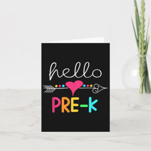 First Day Of Pre K Hello Byck To School Teacher  Card