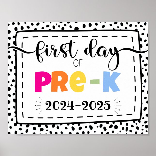 first day of pre-k photo prop sign (Front)