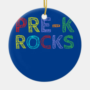 First Day Of Pre K Ready To Rock Pre K Teacher Ceramic Tree Decoration