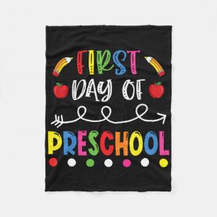 First Day Of Preschool Byck To School Teacher Stud Fleece Blanket