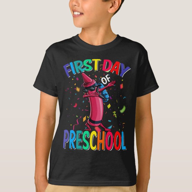 First Day Of Preschool Crayon T-Shirt (Front)