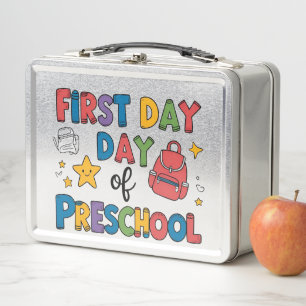 First Day of Preschool Metal Lunch Box