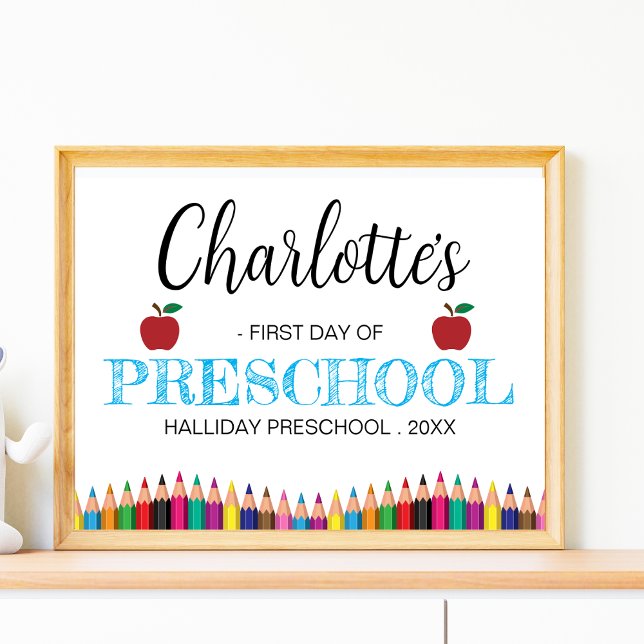 First Day of Preschool Minimalist Back To school Poster (Creator Uploaded)