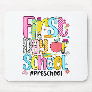 First Day Of Preschool Teacher Kid Boy Preppy Back Mouse Mat