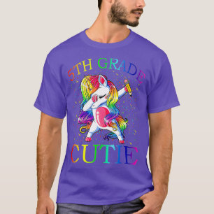 First Day of School 5th Grade Cutie Unicorn  T-Shirt