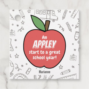 First day of school apple gift tag, Back to School Favour Tags