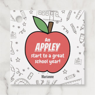 First day of school apple gift tag, Back to School Favour Tags