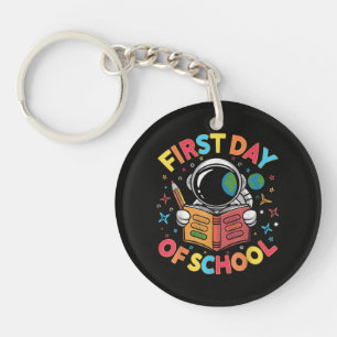 First Day of School Astronaut Space Back to School Key Ring