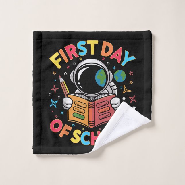 First Day of School Astronaut Space Back to School Wash Cloth (Wash Cloth)