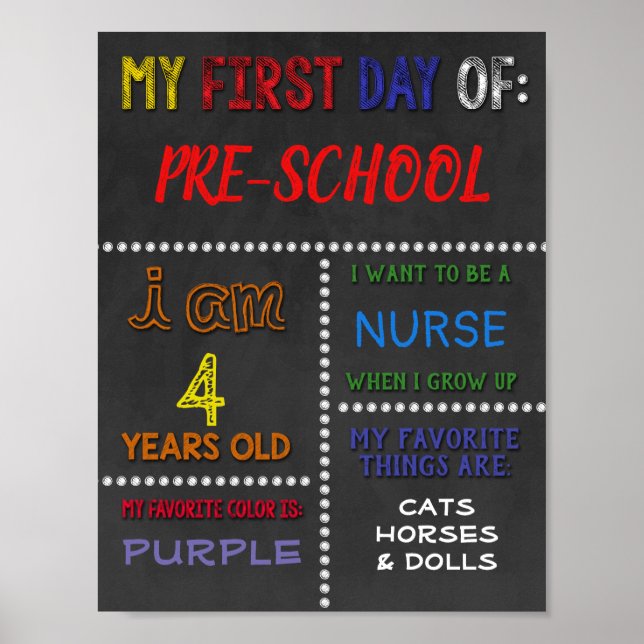First Day of School / Back to School Poster (Front)