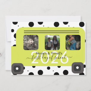 First Day of School Bus Window Photo Invitation