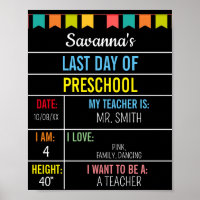 First Day of School Chalkboard For Girl Boy
