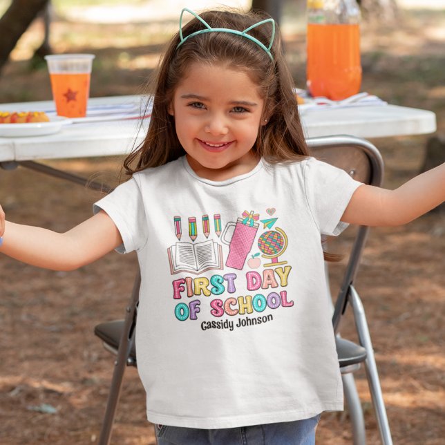 First day of school colourful retro T-Shirt (Creator Uploaded)