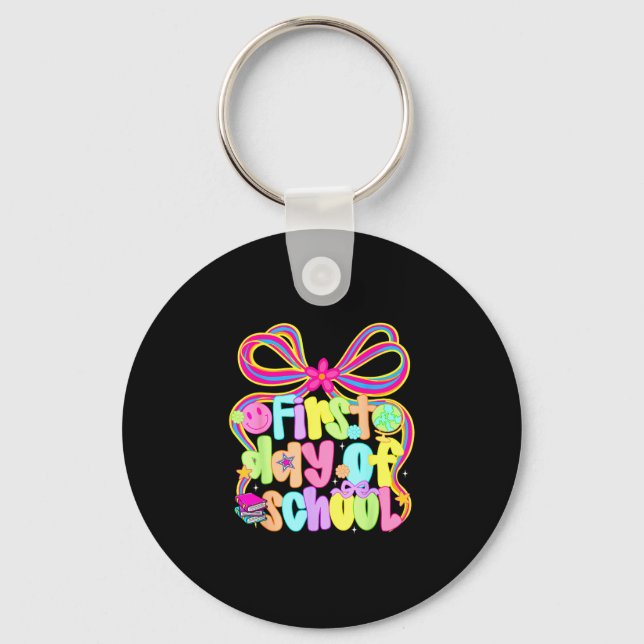First day of school coquette back to school key ring (Front)