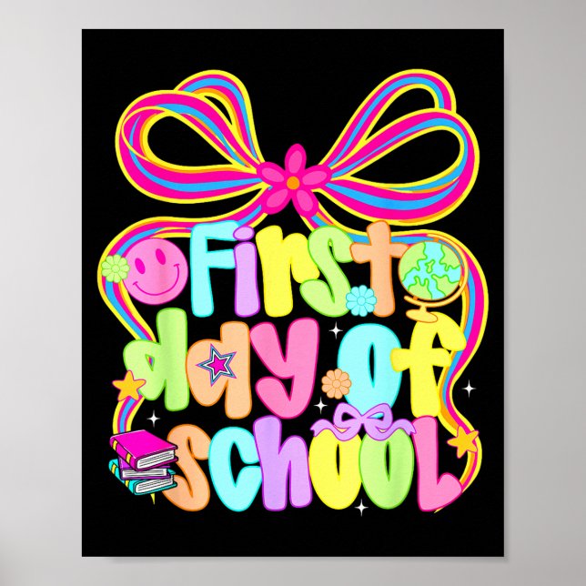 First day of school coquette back to school poster (Front)