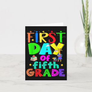 First Day Of School Fifth Grade Teacher Card