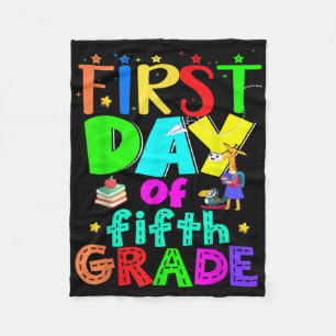 First Day Of School Fifth Grade Teacher Fleece Blanket