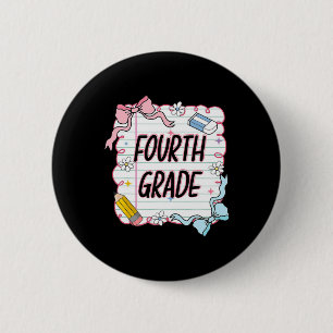 First Day Of School Girly Coquette1  6 Cm Round Badge