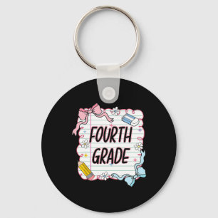 First Day Of School Girly Coquette1 Key Ring