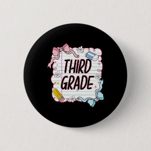 First Day Of School Girly Coquette2 6 Cm Round Badge