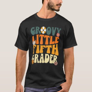First Day Of School Groovy Little Fifth Grader 5th T-Shirt