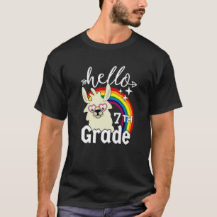 First Day Of School Llama Teacher Student Hello 7T T-Shirt
