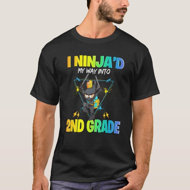 First Day of School Ninja Boys Kids Back to School T-Shirt (Front)