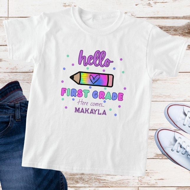 First Day of School Personalised First Grade T-Shirt (Creator Uploaded)