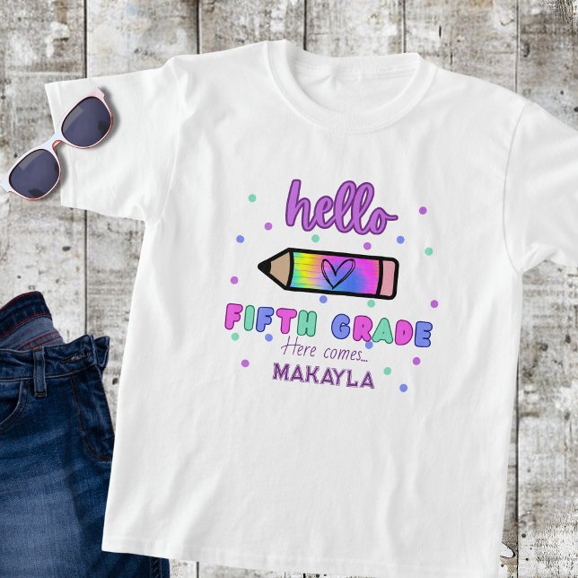 First Day of School Personalised Fourth Grade T-Shirt (Creator Uploaded)