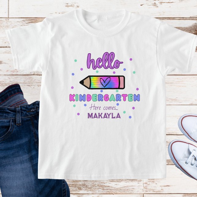 First Day of School Personalised Kindergarten T-Shirt (Creator Uploaded)